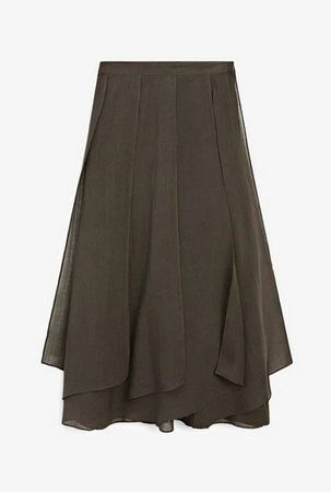 Massimo Dutti Maxirock dunkelbraun Grösse 38