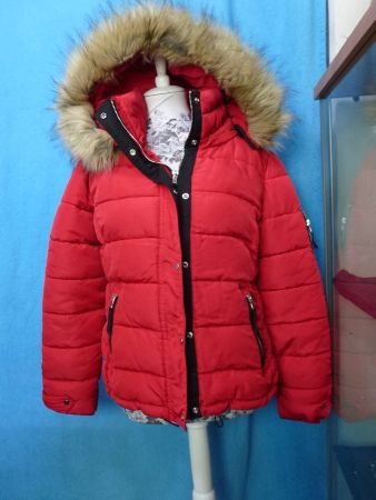 PIMKIE JACKE WATTIERT GR 40 KAPUZE MIT PELZ NEU RV SÜSS ROT