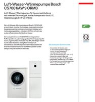 Bosch Luft-Wasser Wärmepumpe mit Warmwasserspeicher 300L