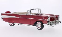 Chevrolet Bel Air Convertible 1957 dunkelrot met./weiss 1:18
