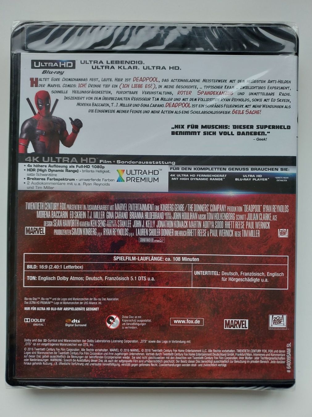 Tutti i DVDs: Dead Pool 4K Ultra HD, neu – Nuovo e nell'imballaggio originale da Wil SG venduto da Donaldus 1