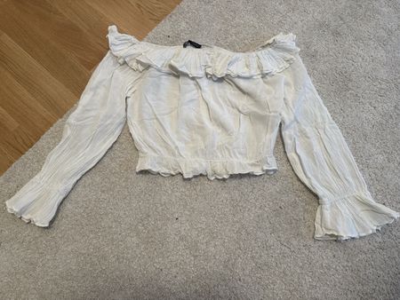 Zara Top, schulterfrei, Gr. S, aus Leinen