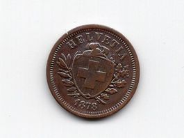 (259) Schweiz, 1 Rappen, 1878, top stgl