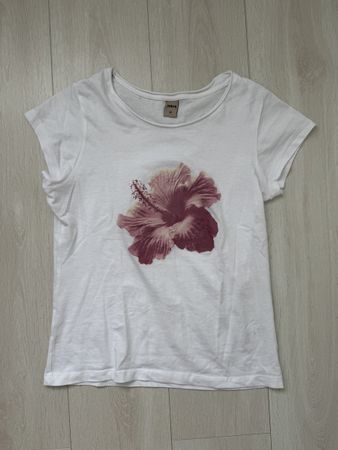 Damen T-Shirt Zebra weiss Blüte Grösse XS guter Zustand
