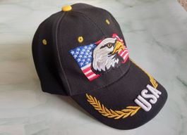 Schwarze Mütze USA Adler gestickt - Casquette aigle USA