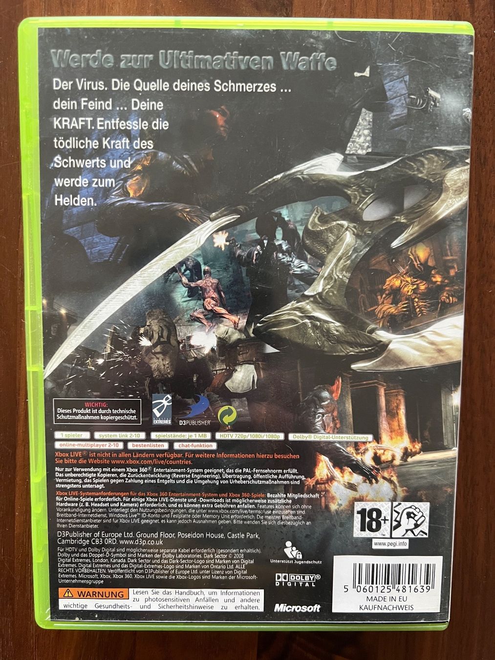 Spiele: Dark Sector Xbox 360 – Gebraucht aus Dübendorf von CellarSeller 1