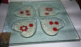 Topfuntersetzer aus Glas 4 Eckig 2 lagen