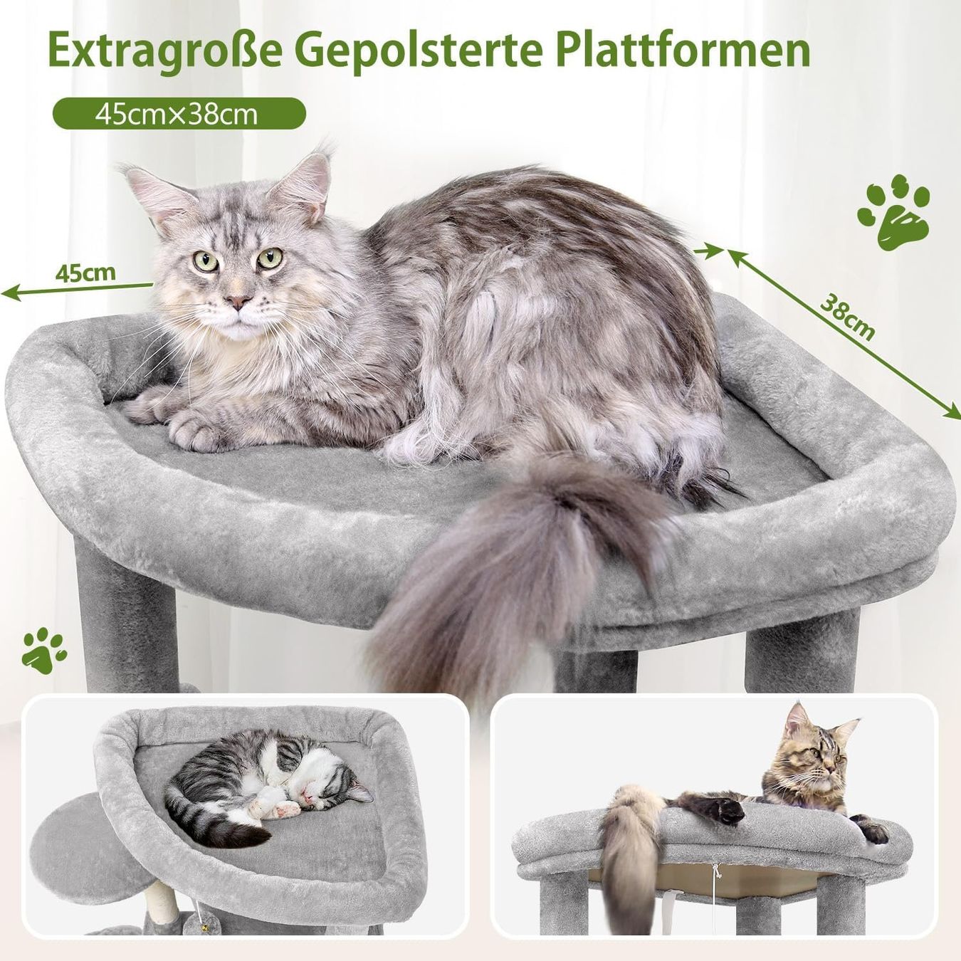 Tiragraffi: Kratzbaum Katzenbaum 167 cm Kletterbaum Katzenturm Grau – Nuovo e nell'imballaggio originale da Wittenbach venduto da VELARO 3