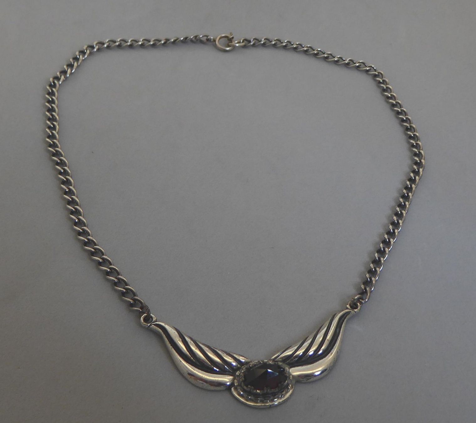 Catenine: Antike Kette 835 Silber mit Glas Stein vor 1939 – Usato da Muri AG venduto da Lineli2020