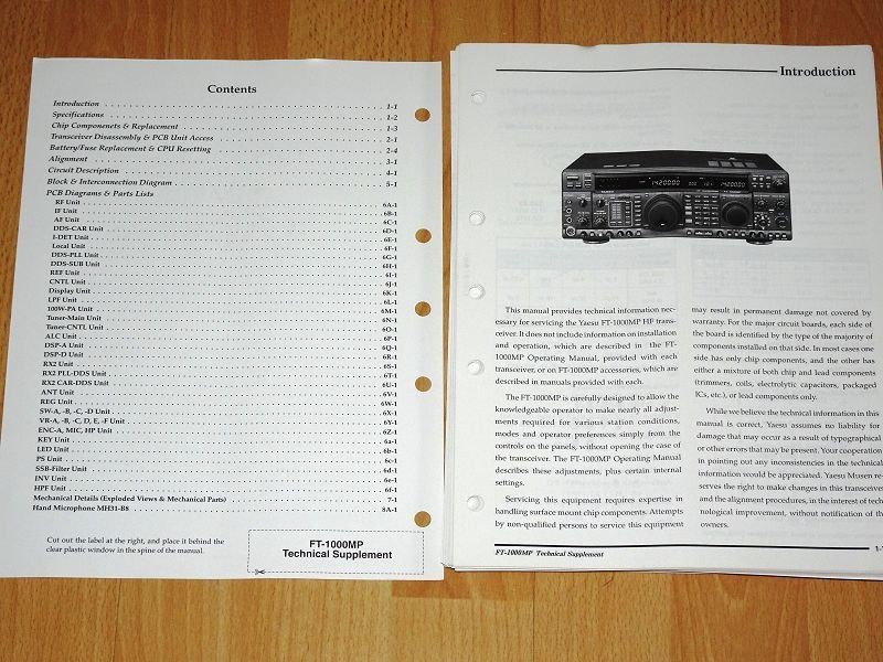 Radiocomunicazione: YAESU FT-1000MP, Technical Supplement – Nuovo (secondo la descrizione) da Oberwil b. Zug venduto da Code10 1