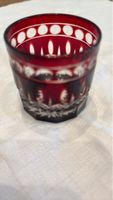 Elegantes Bleikristallglas, Rubinrot, Handgeschliffen