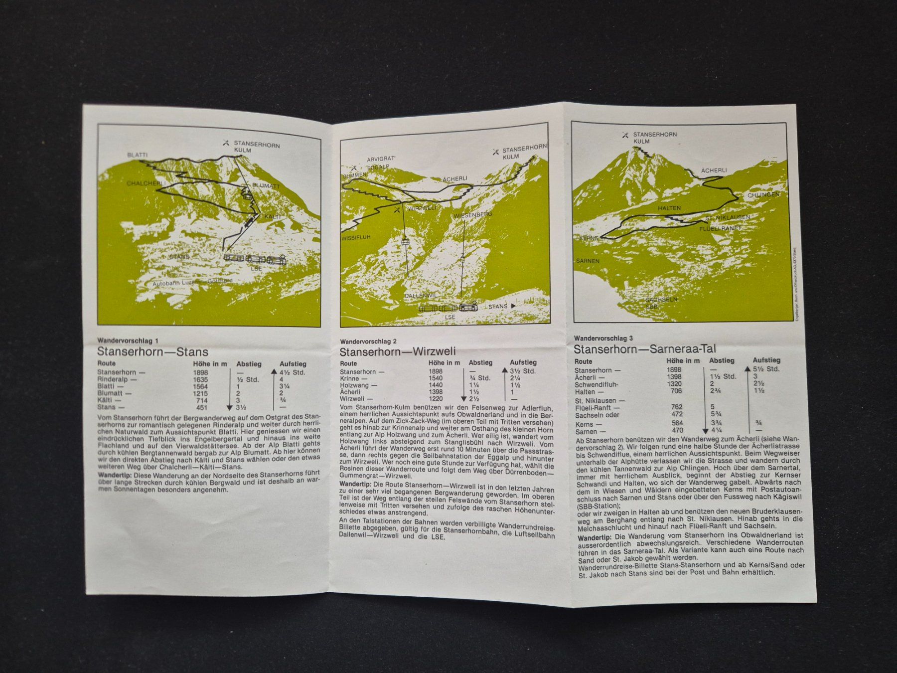 Karten: Stanserhorn Wanderkarte 1989 – Gebraucht aus Langendorf von zvonu161 1