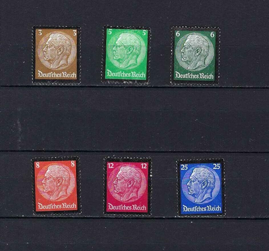Tutti i francobolli: DR 1934 Hindenburg Trauerrand 548 - 553 ** – Nuovo e nell'imballaggio originale da Altstätten SG venduto da euro010