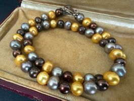Echte Perlen Kette mit Silber Verschluss 925