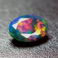 Natural Oval Faceted Ethiopian Black Opal "H5