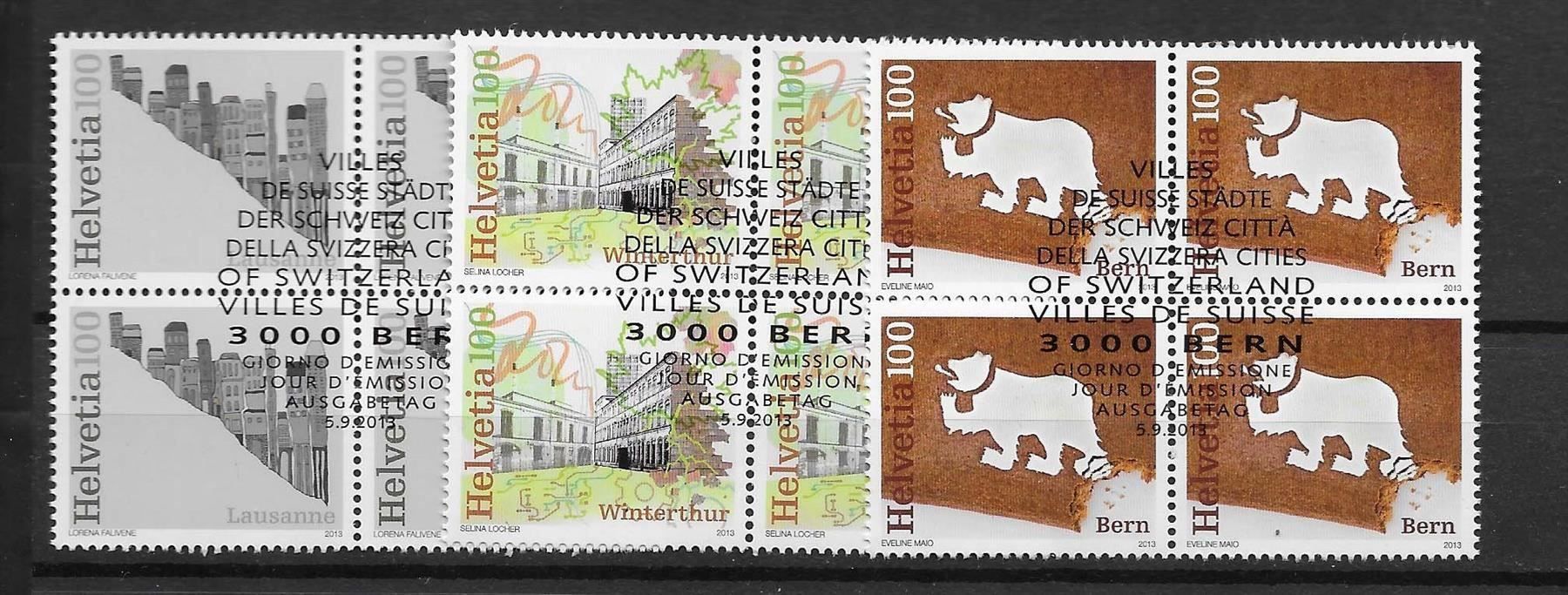 Tutti i francobolli: B1481 - Villes de Suisse 2013 B4 1er j. – Usato da Trélex venduto da Phil_Albert