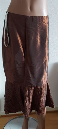 Eleganter Rock mit Raffung, braun, Grösse 40