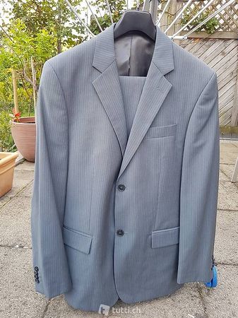 Eleganter Herrenanzug grau Nadelstreifen Gr 50
