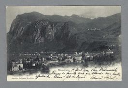 1904 MENDRISIO BELLA VEDUTA PANORAMICA CON VECCHIO CAMPANILE