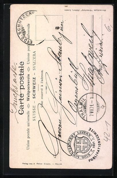 Cartoline postali: Luzern, Bannerturm, Kleine Restauration, – Usato da Berlin venduto da bartko-reher 1