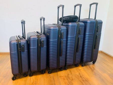 6 tlg. Reisekofferset inkl. XL+ 76cm Hartschalen BLAU NEU