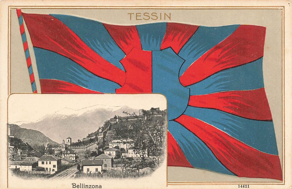 Ansichtskarten: Bellinzona bandiera – Gebraucht aus Biasca von Blenio71