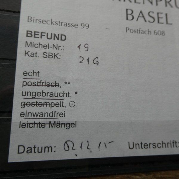 Tutti i francobolli: STRUBEL° 21 G  mit BEFUND  Kat.Fr. 350.- – Usato da Egliswil venduto da Trens01 3