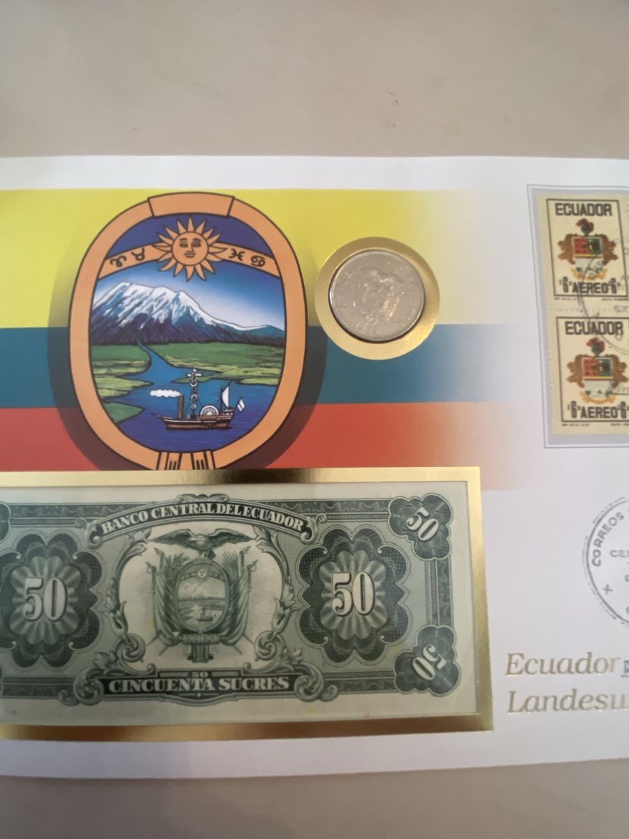 Banknoten: Banknotenbrief mit Münze Ecuador – Neu (gemäss Beschreibung) aus Muralto von Alex1912 1