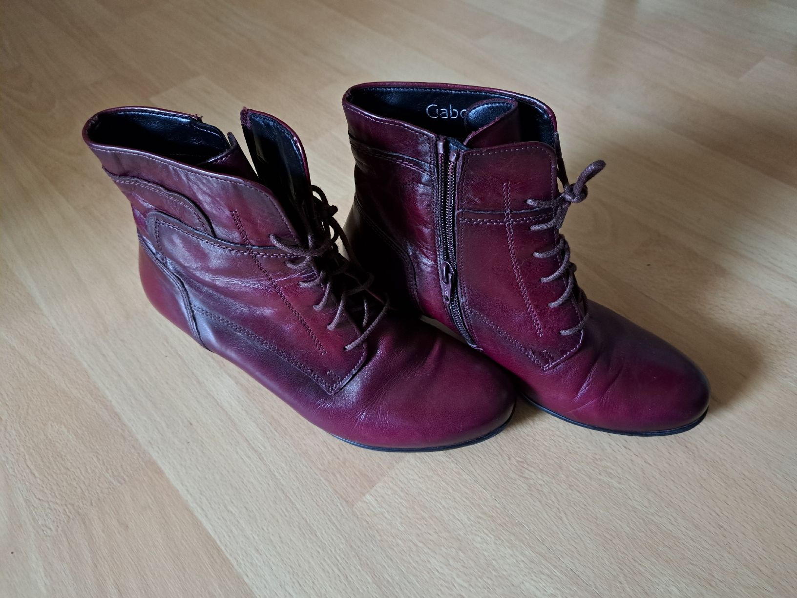 Gabor Damenschuhe: Gabor Stiefeletten Leder Gr. 38 Weinrot – Gebraucht aus Luzern von Mischabell 2