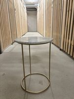 2 Marble and gold metal side tables
