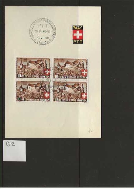 Alle Briefmarken: timbre Pro Patria B2 bloc de 4 – Gebraucht aus Sorvilier von carose01