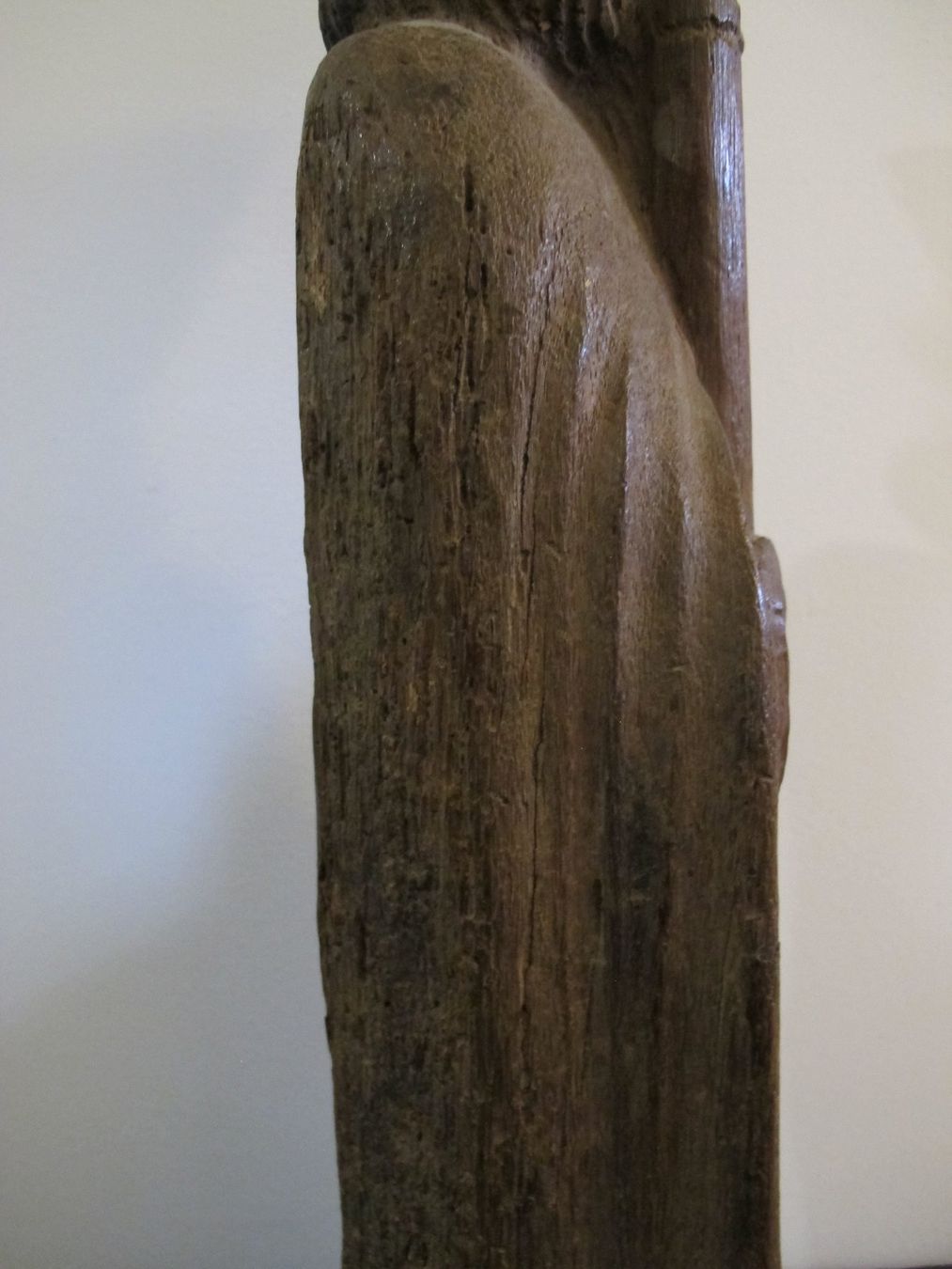 Statuette: heiliger St. Patrick gotische Eichenholz Figur Mitelalter – Usato da Wädenswil venduto da Turusukko 3