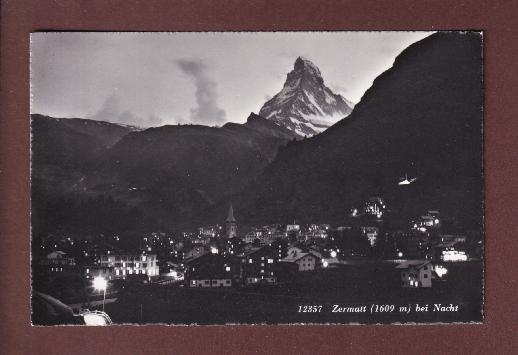 Ansichtskarten: ZERMATT bei Nacht – Gebraucht aus Pully von nicecards