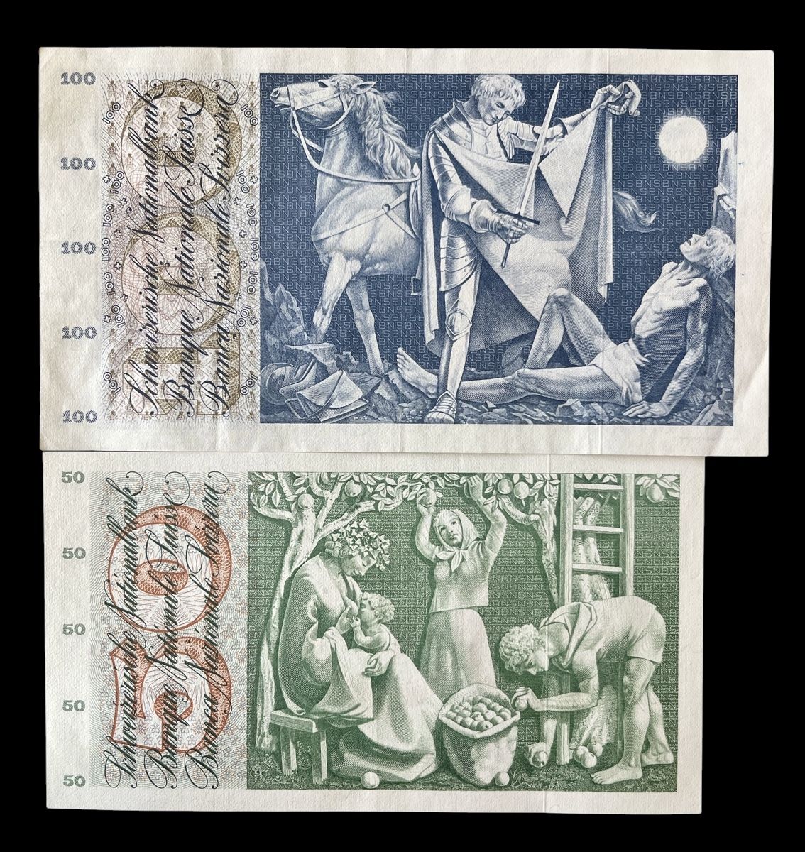 Banknoten: Schweiz 100 & 50 Franken  – Gebraucht aus Winterthur von Numismatica-Vitu 1