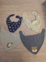 4er Set Baby Sabberlatz, Halstuch mit Druckknöpfen