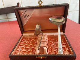 Cuillère bébé & presse-purée début XXème métal plaqué argent