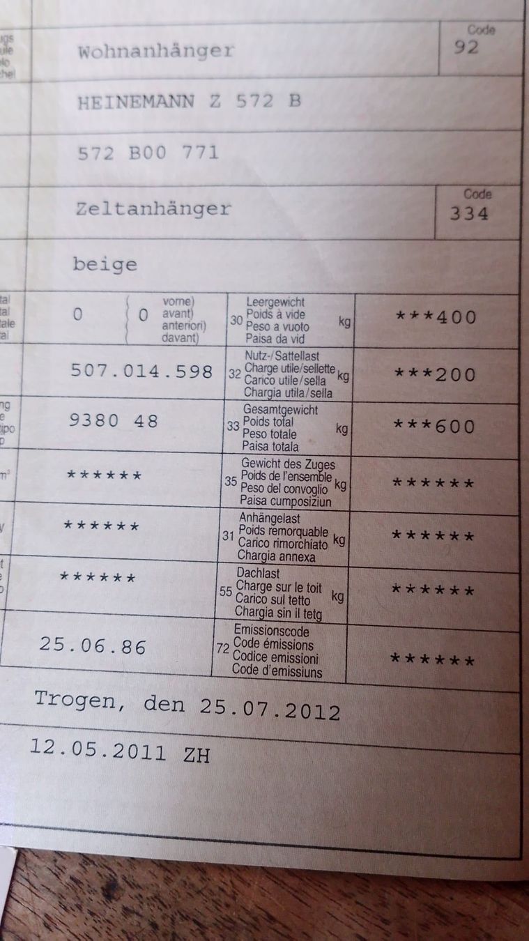 Heinemann Rimorchi: Zeltanhänger Heinemann – Usato da Steinmaur venduto da sth_tsx6 1