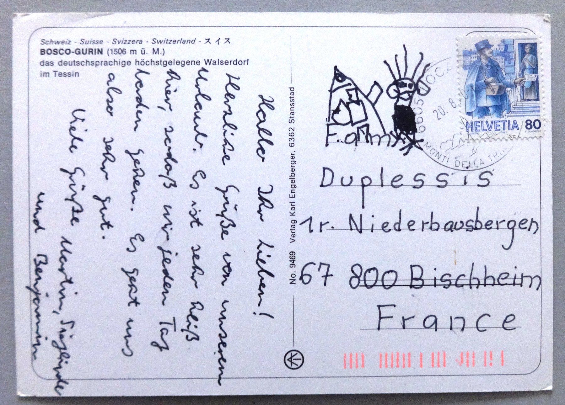 Cartoline postali: Bosco-Gurin (1506 m ü.M.) – Usato da Fétigny venduto da Billy2miny 1