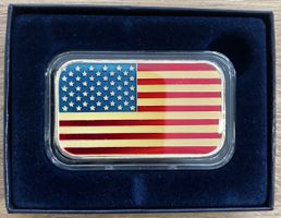 APMEX American Flag 1 oz Feinsilberbarren mit Schatulle