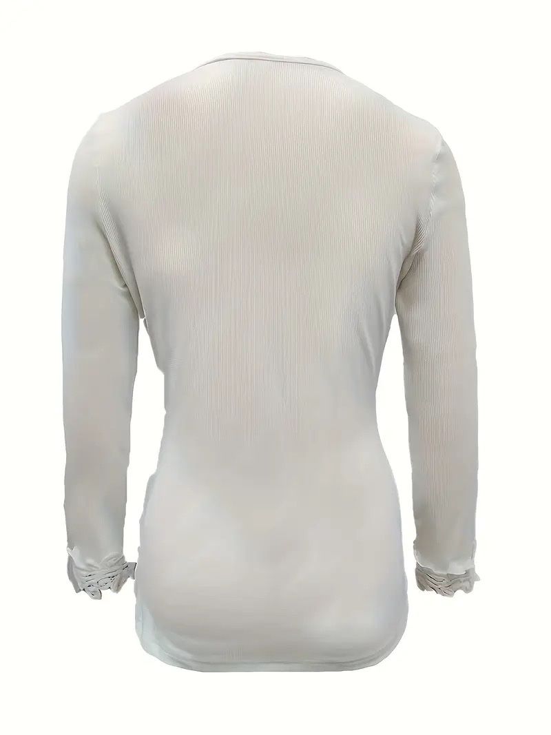 Camicette: Elegante Bluse mit langen Ärmeln und V-Ausschnitt – Nuovo (secondo la descrizione) da Buchs-ZH venduto da Birikina 1