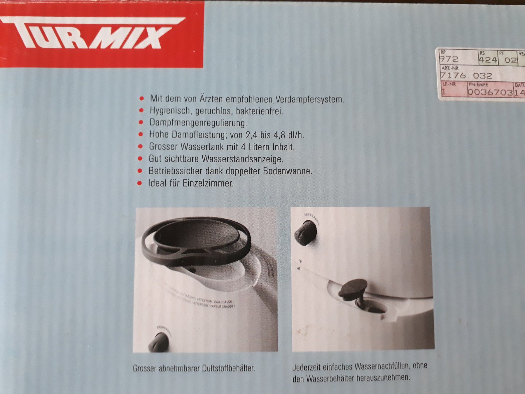 Turmix Umidificatori d'aria: Luftbefeuchter Turmix LB 230 – Usato da Spiez venduto da Martebar 4