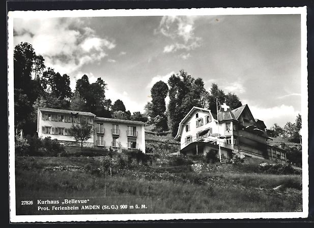 Cartoline postali: AK Amden, Kurhaus Bellevue, 1957 – Usato da Berlin venduto da bartko-reher