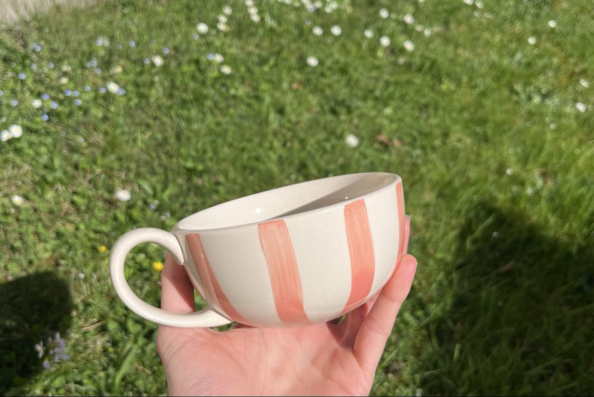 Tazze: Keramiktasse mit orangem Streifendesign – Nuovo (secondo la descrizione) da Zürich venduto da jup_j9mz 1