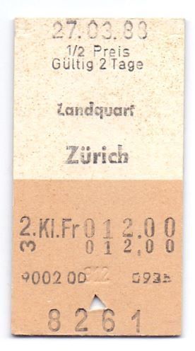 Biglietti: Billette Landquart - Zürich – Usato da Langenthal venduto da Sammlungs_aus