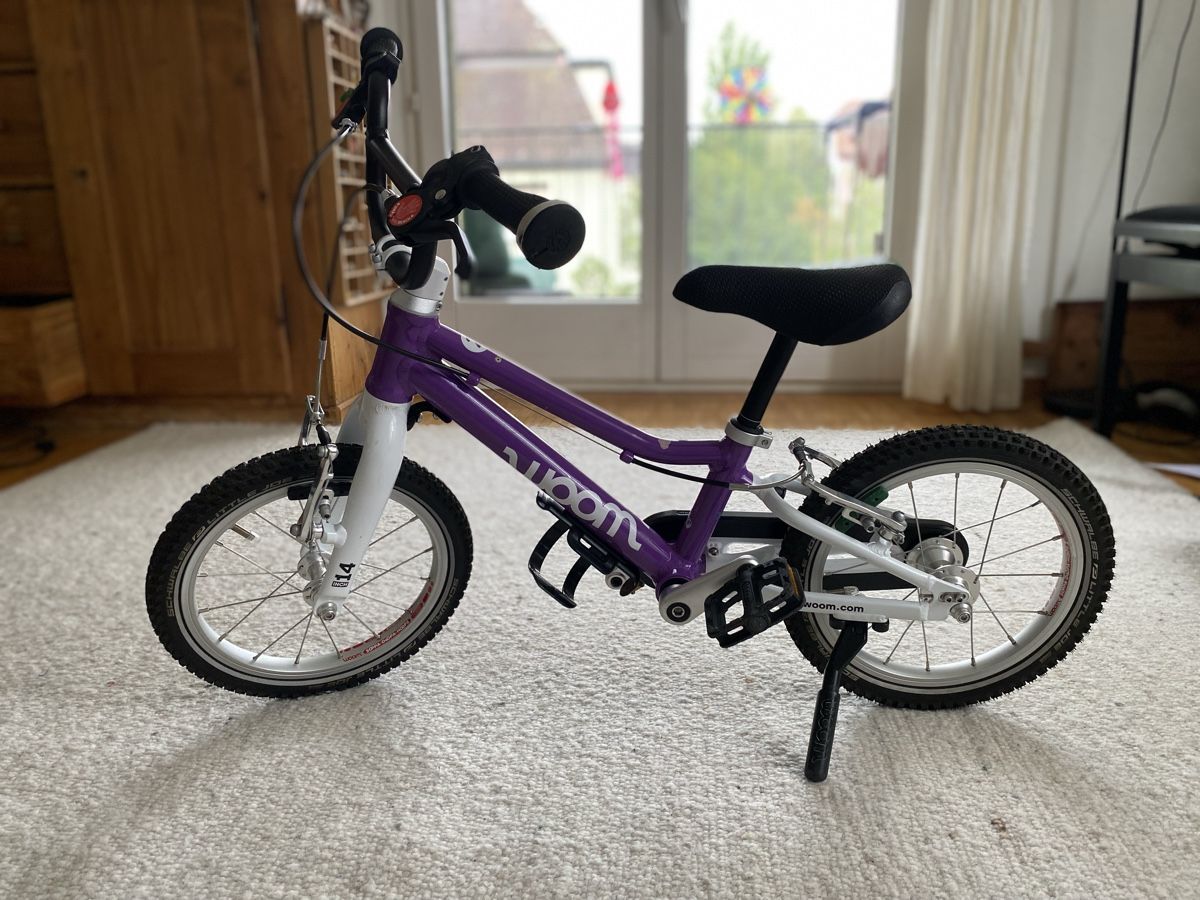 Biciclette: Woom GO 2 Farbe Lila mit Seitenständer – Usato da Zürich venduto da Mamiki_Z