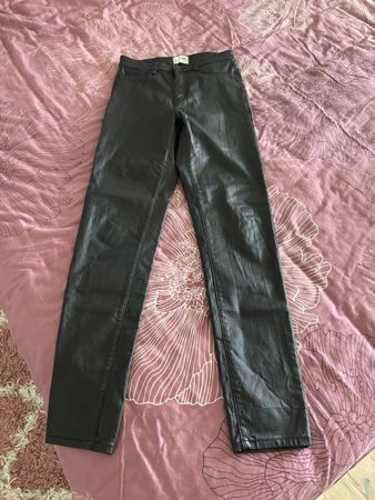 Schwarze Kunstlederhose Tally Weijl, High Waist, Gr. 36
