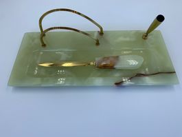 Accessorio scrivania in pietra con apri buste