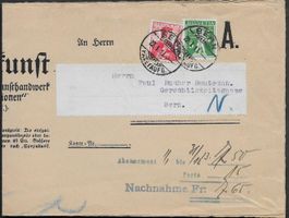 1918 Zeitung-Streifband MISCH-Frankatur Perfin sauber ab 1.-