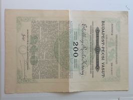 Budapest-Fünfkirchen Eisenbahn Akt. Ges. Obligation 200(I33)