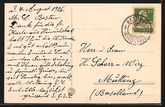 Cartoline postali: St. Chrischona, Wohnhaus während der Ba – Usato da Berlin venduto da bartko-reher 1